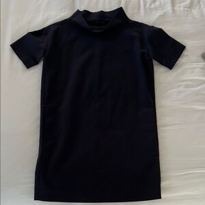 COS Navy Mock Turtleneck Short Sleeve Dress